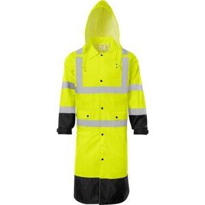 49” Black Bottom Raincoat w/Tuckaway Hood & Black Soil